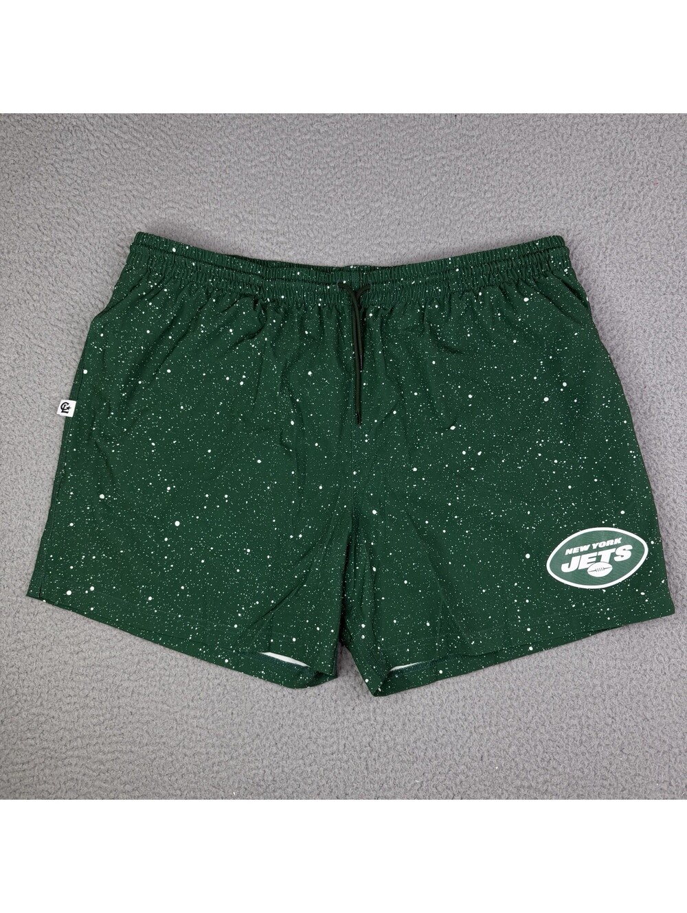 New York Jets Chalk Line Shorts Mens 2XL 40x6 Green Splatter NFL Athletic Lined